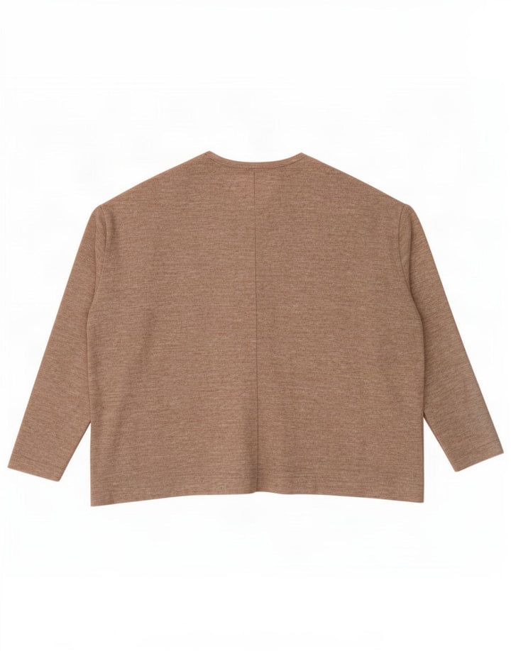 Zara ženska prevelika majica s dugim rukavima UK 10 Small Beige Flecked Poliester
