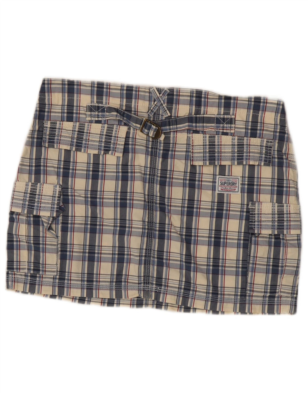 Superdry ženska kargo suknja srednje veličine W30 šareni karirani pamuk