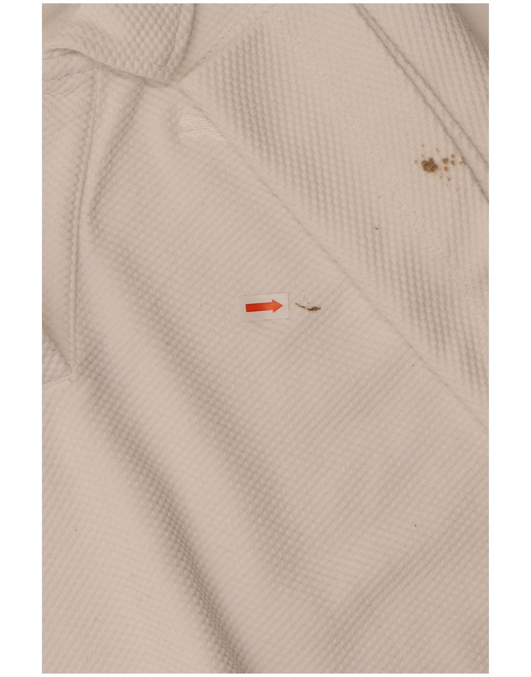 PUMA Womens Crop Polo Shirt UK 14 Medium White Cotton