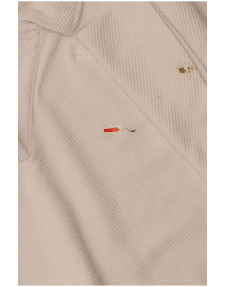 PUMA Womens Crop Polo Shirt UK 14 Medium White Cotton