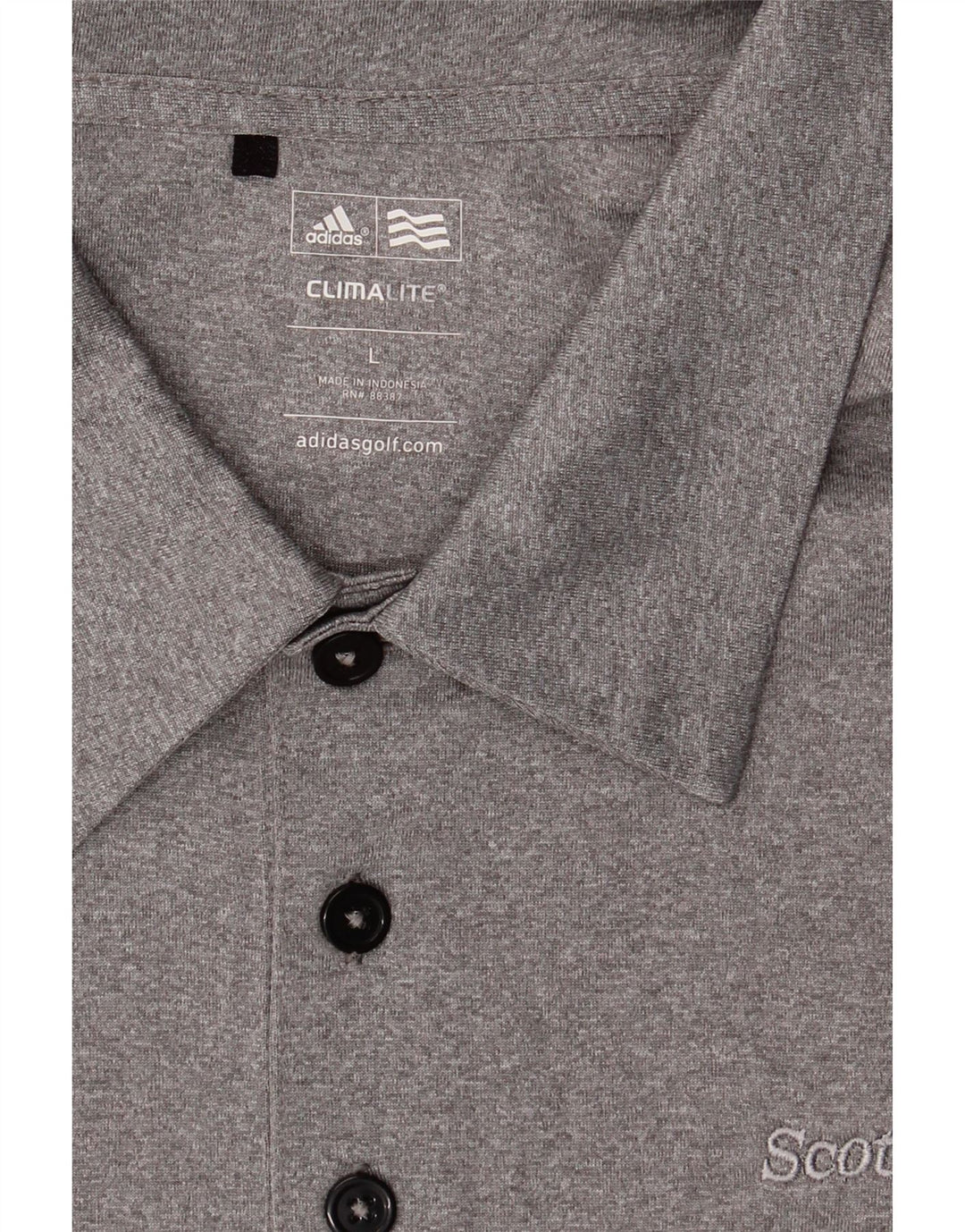 ADIDAS Mens Climalite Polo Shirt Large Grey Polyester Vintage Adidas and Second-Hand Adidas from Messina Hembry 