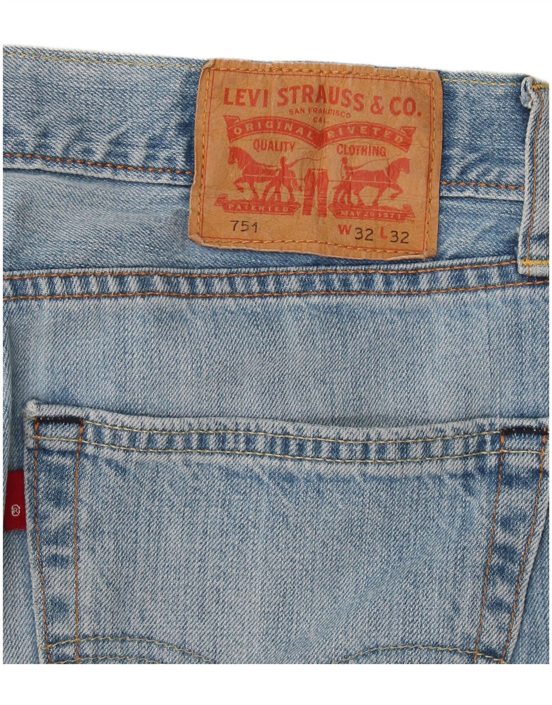 Levi's muške 751 ravne traperice W32 L32 plavi pamuk