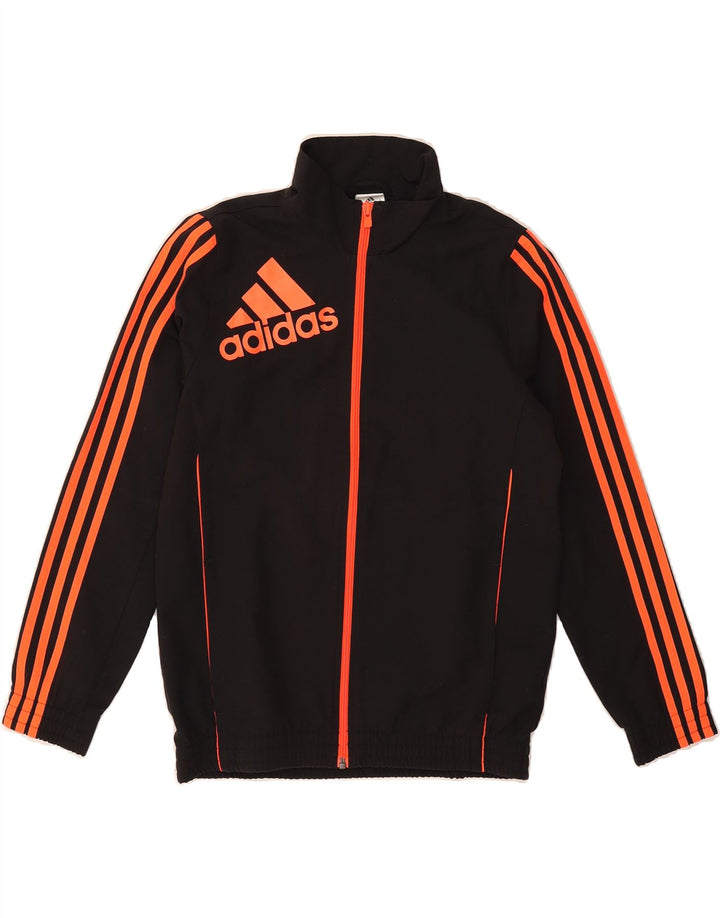 ADIDAS Boys Graphic Tracksuit Top Jacket 11-12 Years Black Polyester Vintage Adidas and Second-Hand Adidas from Messina Hembry 