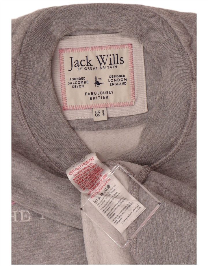 JACK WILLS Ženska majica s grafičkim motivima UK 8 Small Grey Flected