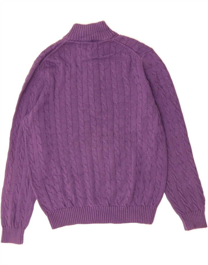 IZOD Mens Zip Neck Jumper Sweater Medium Purple Cotton Vintage Izod and Second-Hand Izod from Messina Hembry 