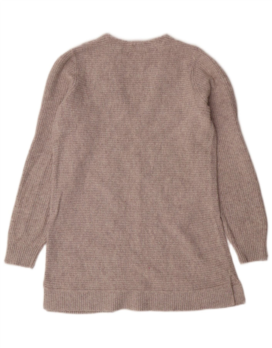 FAT FACE Ženski dugi džemper s V-izrezom UK 10 Mali sivi pamuk