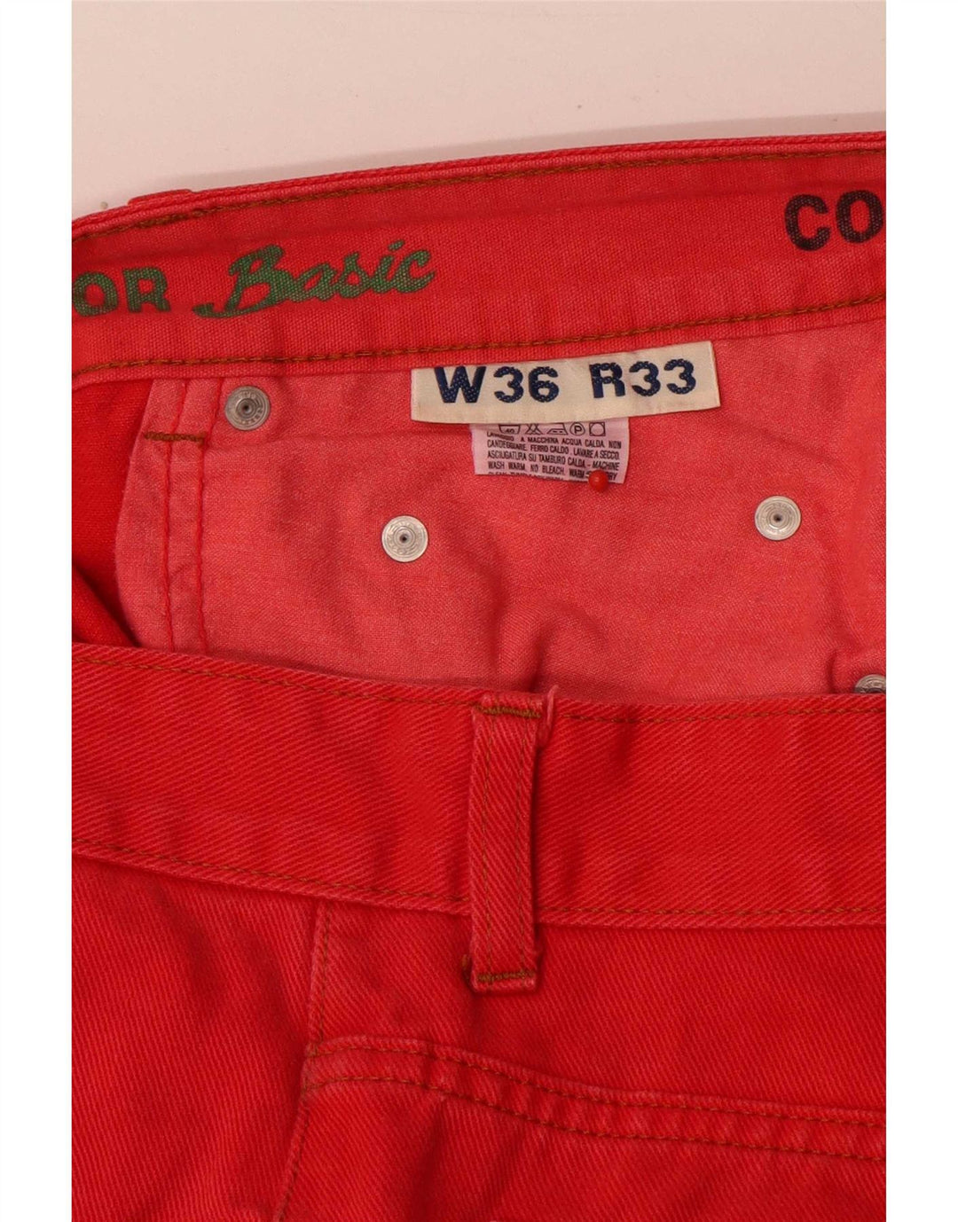 Vintage muške ravne traperice W36 L31 Crveni pamuk