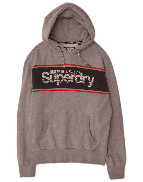 Superdry muška majica s kapuljačom s grafičkim motivima 2XL sivi pamuk u blokovima boja