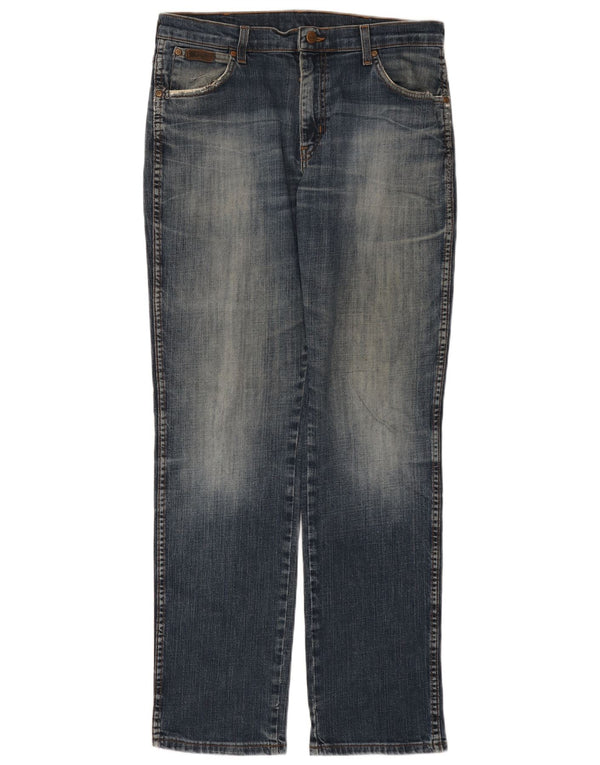 WRANGLER Muške rastezljive ravne traperice Texas W34 L32 plavi pamuk