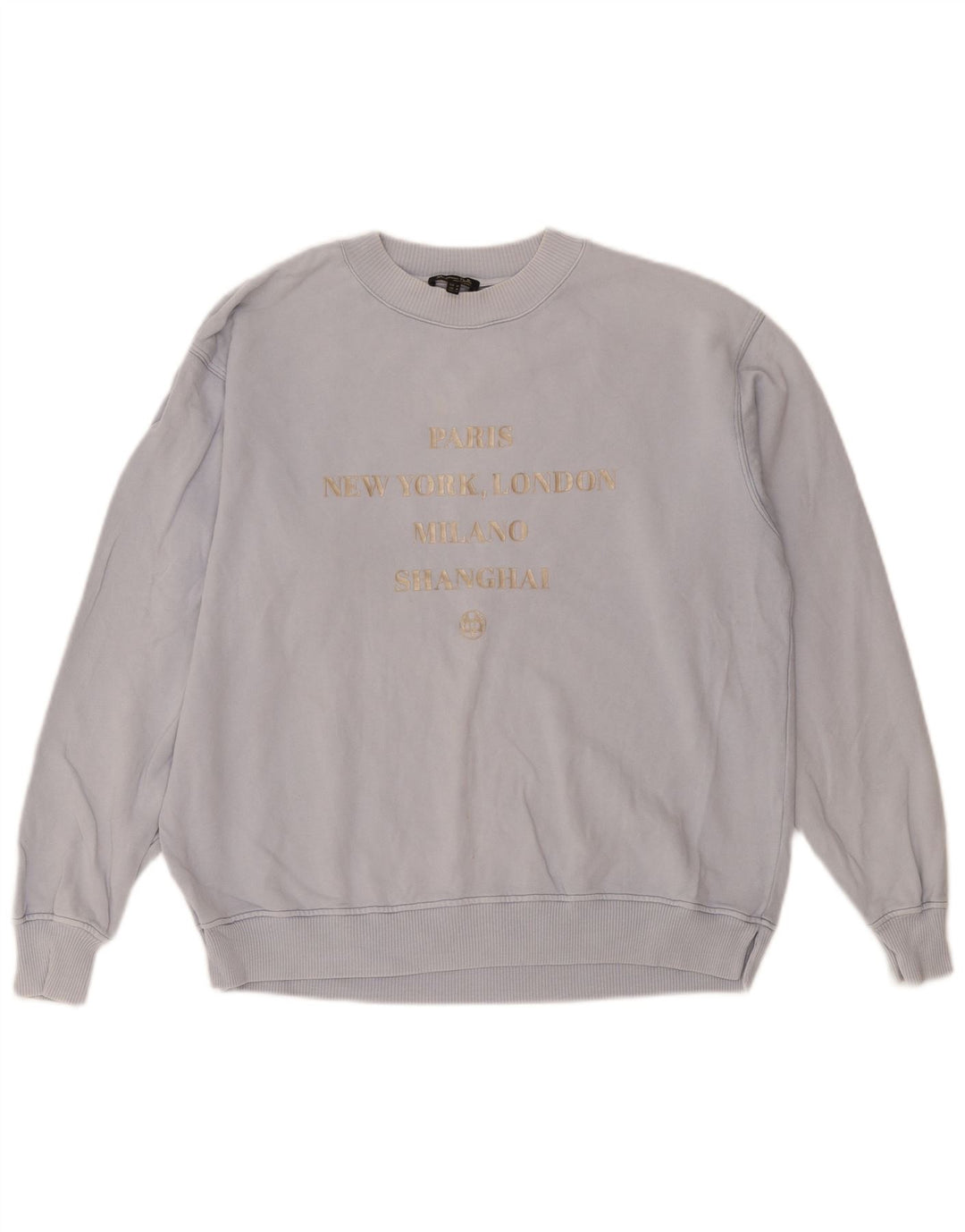 Massimo Dutti Ženska prekomjerna majica s grafičkim motivima UK 14 srednje plava