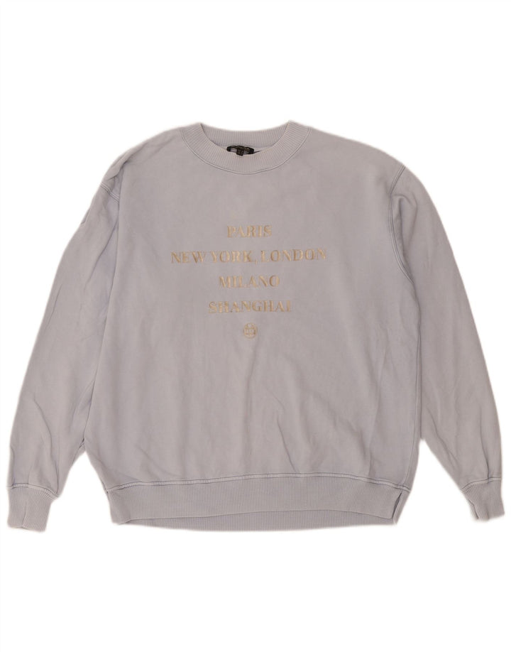 Massimo Dutti Ženska prekomjerna majica s grafičkim motivima UK 14 srednje plava