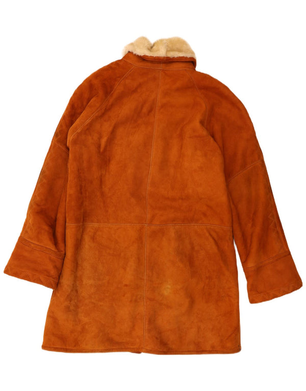 Vintage ženski opušteni kaput od striglica IT 48 XL od smeđe kože