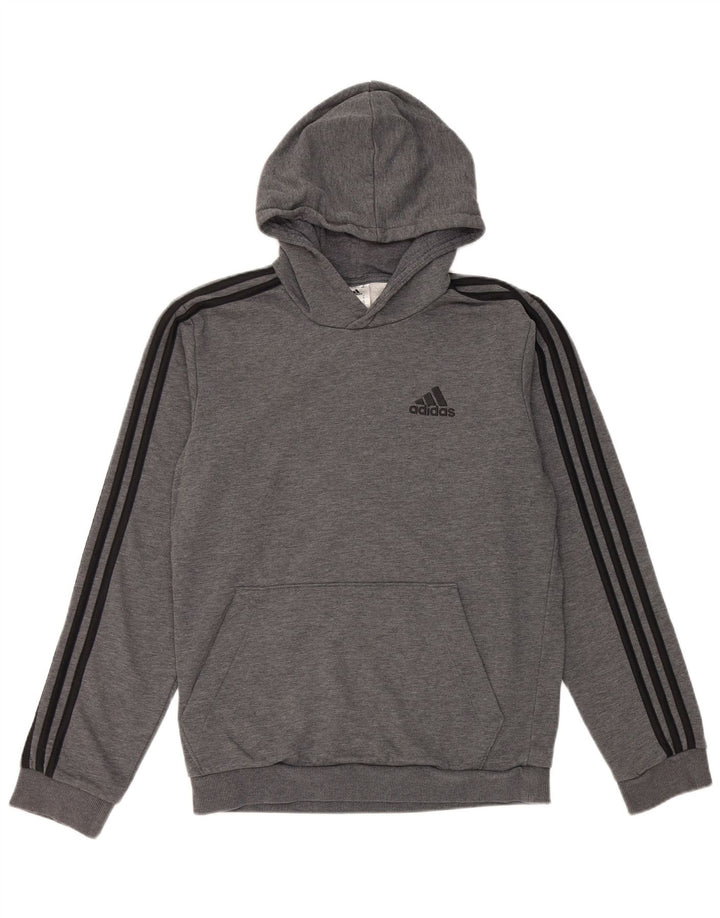 Adidas muška majica s kapuljačom Mala siva pamučna