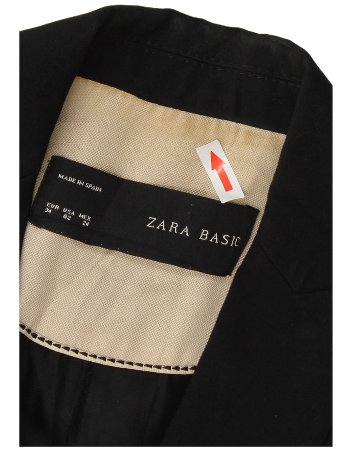 Zara ženski sako sa 1 gumbom EU 34 2XS crni acetat