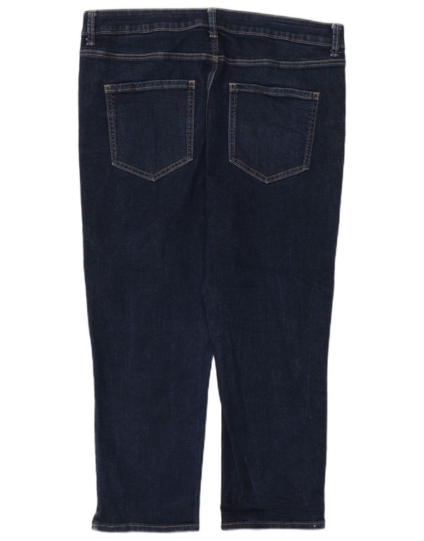 Marks & Spencer ženske kapri uske traperice UK 16 Large W34 L21 tamnoplave