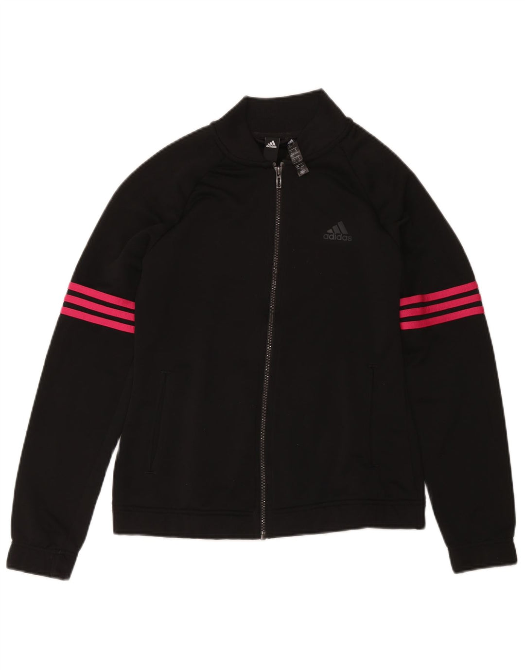 Adidas ženska gornja jakna trenirke UK 12/14 Srednji crni poliester