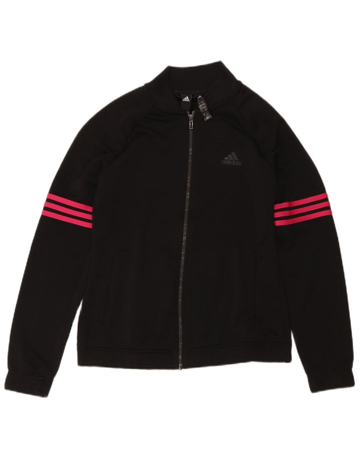 Adidas ženska gornja jakna trenirke UK 12/14 Srednji crni poliester
