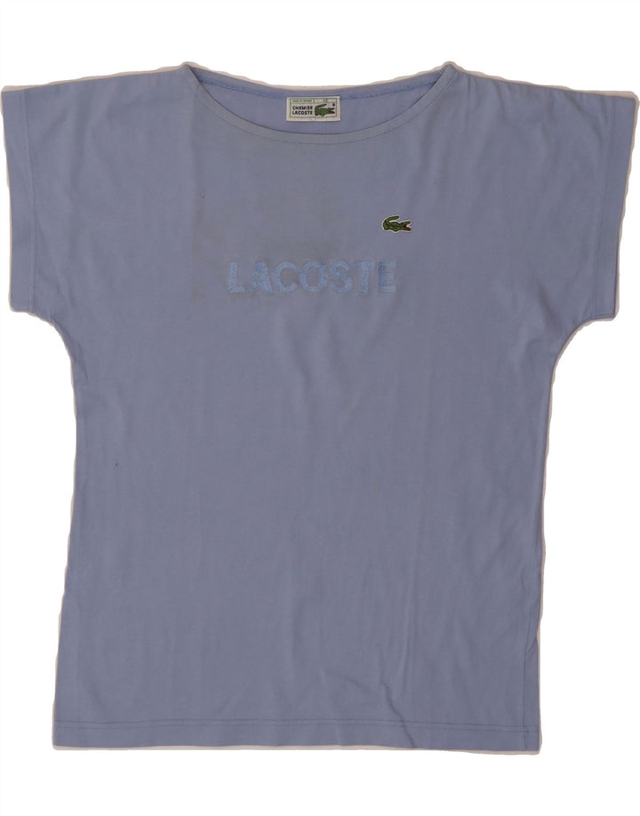 LACOSTE Womens Graphic T-Shirt Top Size 40 Medium Blue Cotton Vintage Lacoste and Second-Hand Lacoste from Messina Hembry 