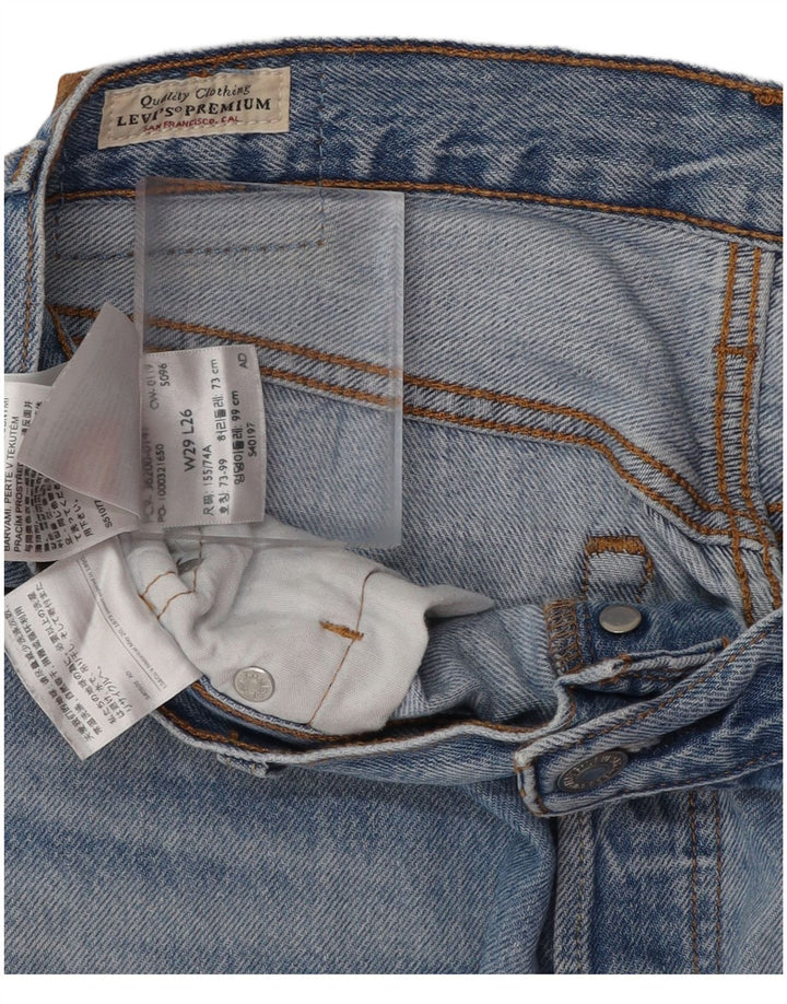 LEVI'S Ženske 501 ravne traperice s oskudima W29 L26 plavi pamuk