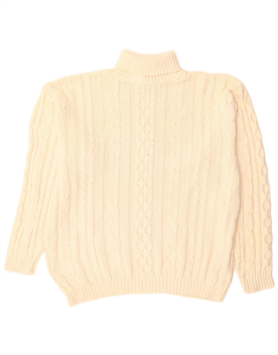 Vintage muški pulover s rol izrezom, veliki bež