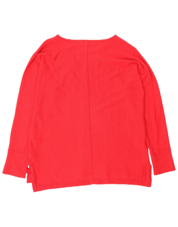 Bijeli ženski džemper s veznim izrezom UK 12 Srednje crveni pamuk