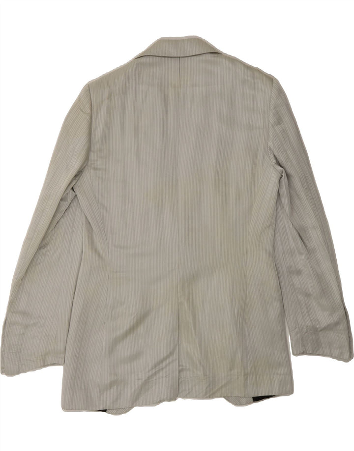 VINTAGE Mens 1 Button Blazer Jacket UK 38 Medium Grey Striped Vintage Vintage and Second-Hand Vintage from Messina Hembry 