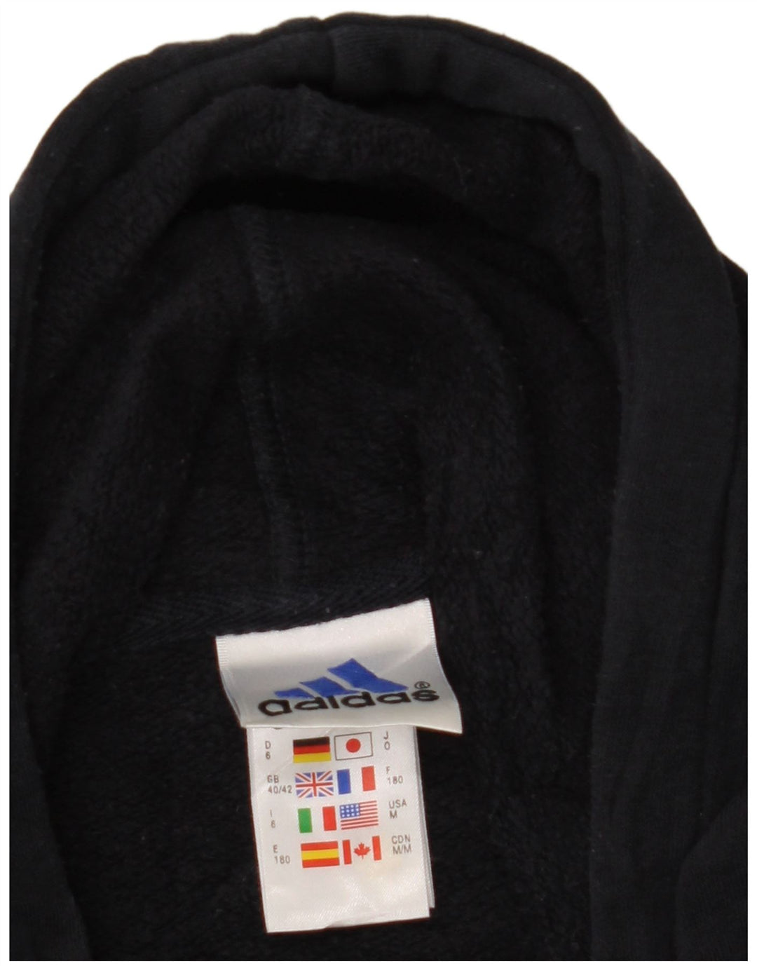 ADIDAS muška majica s kapuljačom s patentnim zatvaračem UK 40/42 Srednje tamnoplavi pamuk