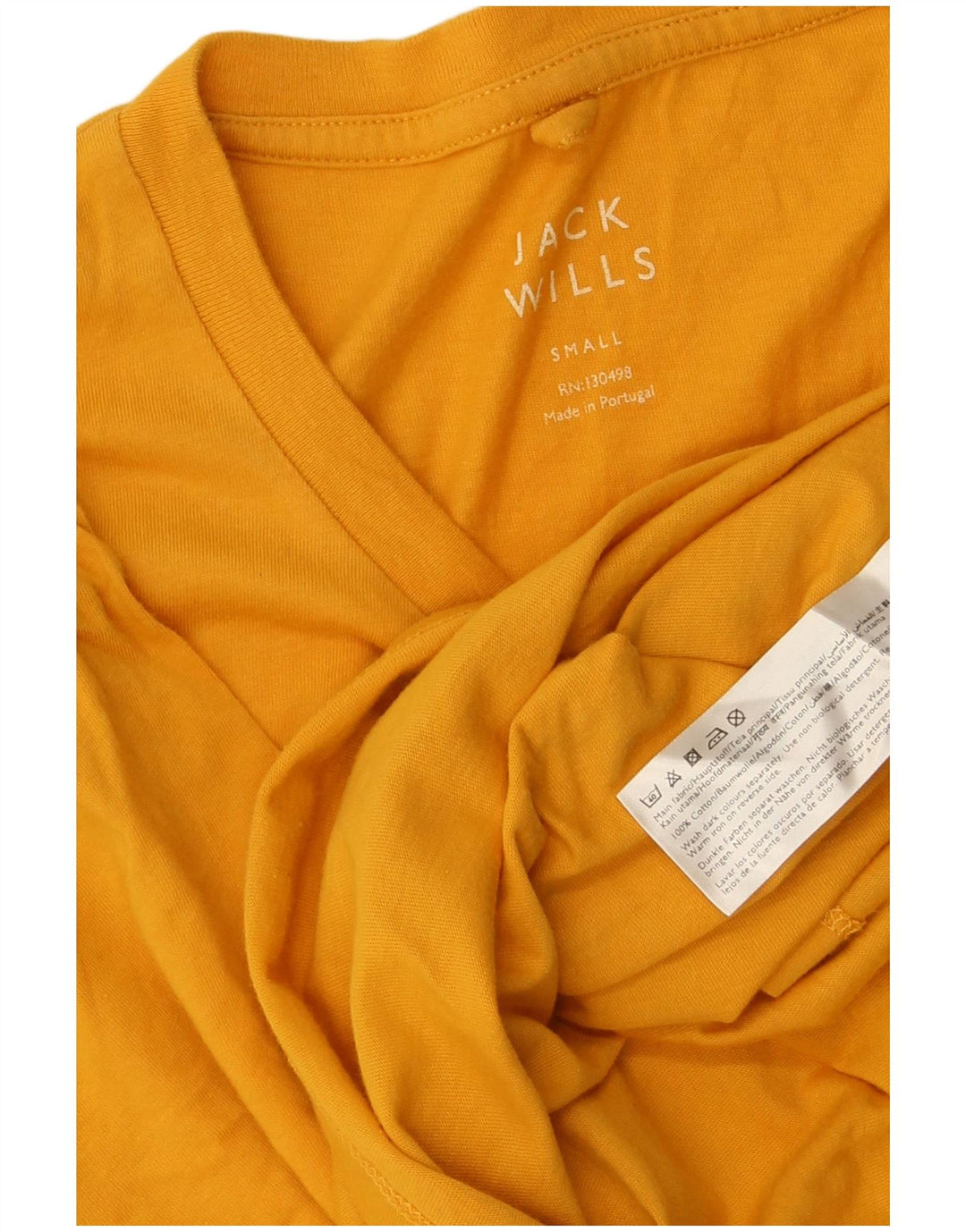 JACK WILLS Muška majica kratkih rukava Mala, žuta pamučna