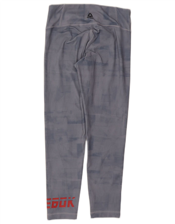 Reebok ženske grafičke tajice UK 8/10 male plave poliesterske