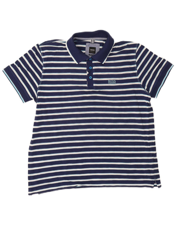 Hugo Boss muška polo majica standardnog kroja XL tamnoplavi pamuk na pruge