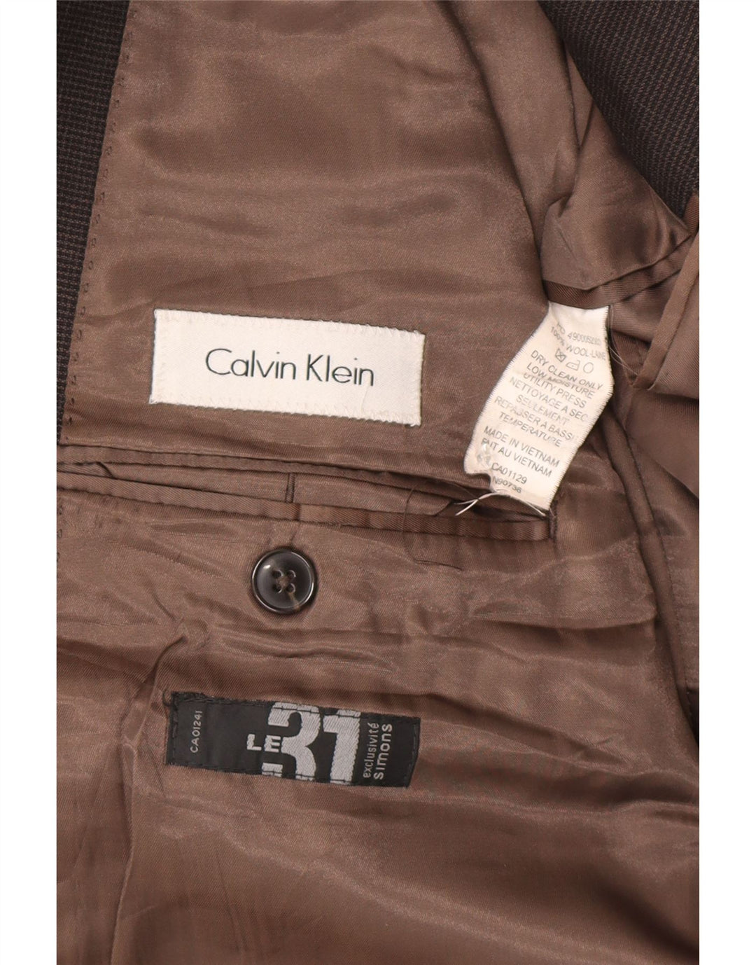 Calvin Klein Muški sako sa 2 gumba UK 44 2XL Smeđa vunena hrskava zuba