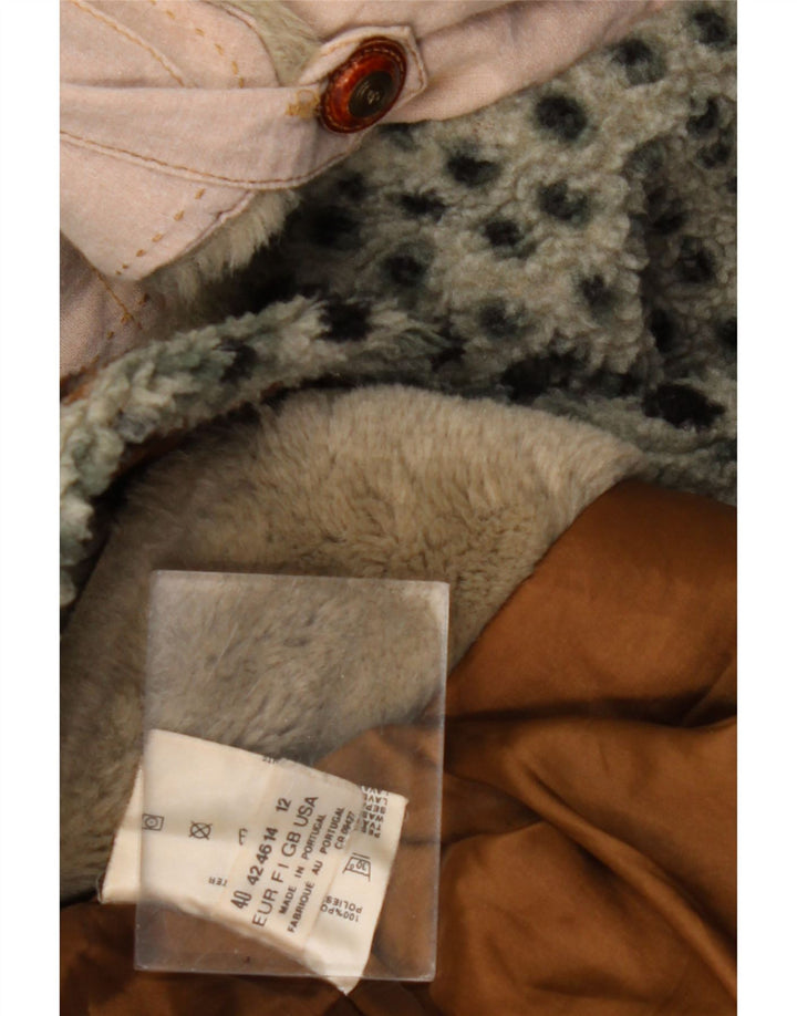 VINTAGE ženska jakna od flisa UK 14 Large Green Fair Isle poliester