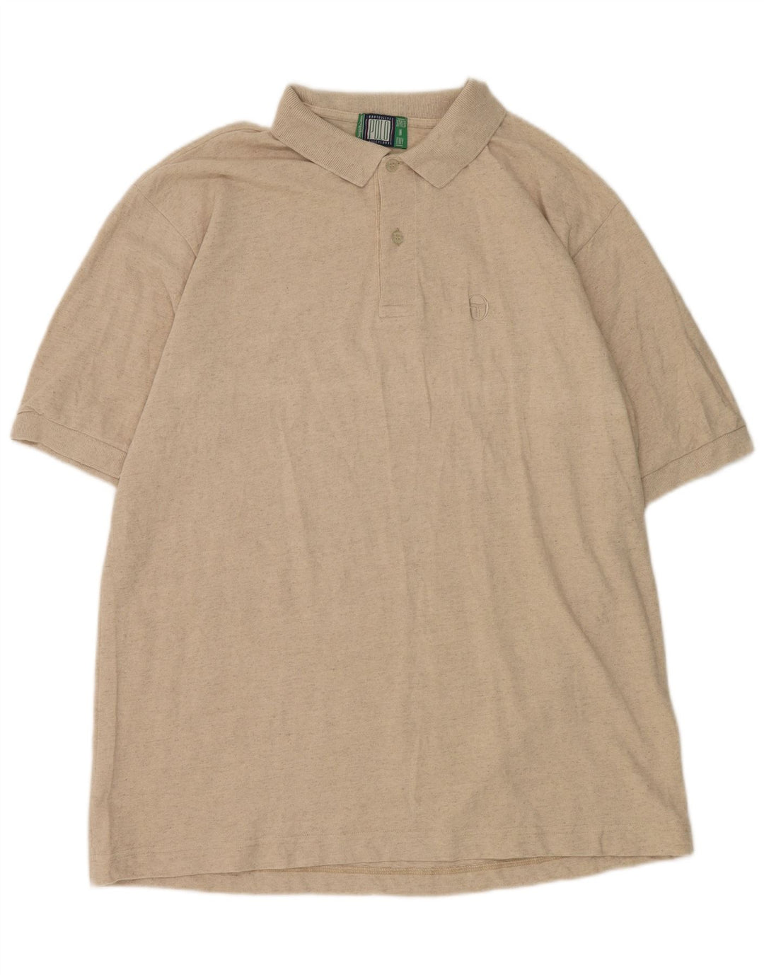 SERGIO TACCHINI Mens Polo Shirt Large Beige Cotton