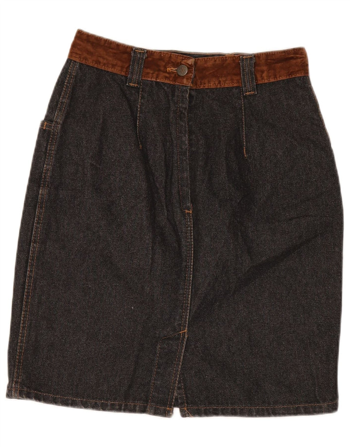 STEFANEL ženska traper suknja visokog struka IT 46 Large W28 sivi pamuk