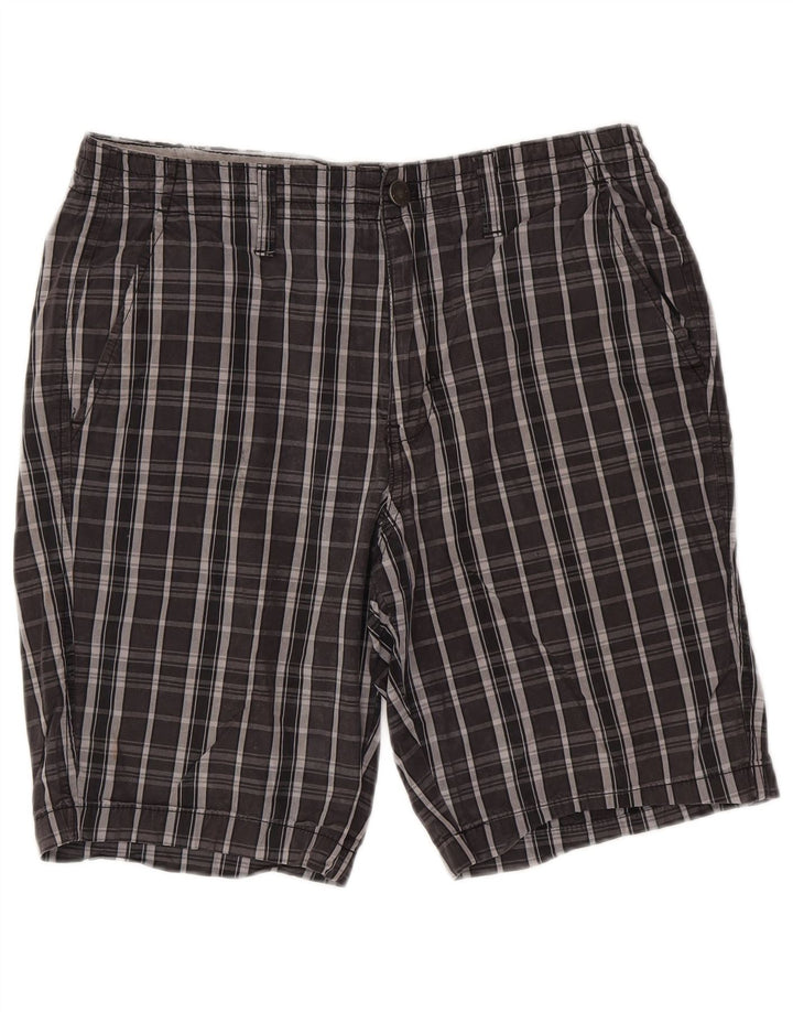 CALVIN KLEIN Muške chino kratke hlače W32 Srednje crni karirani pamuk