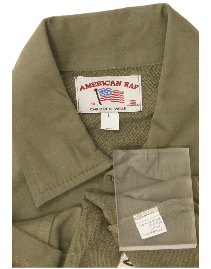 VINTAGE Ženska grafička košulja US 10 Large kaki pamuk