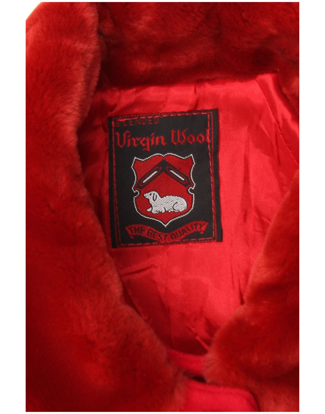 Vintage ženski kaput UK 20 2XL crvena djevičanska vuna