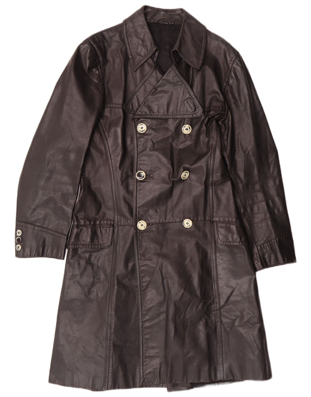 Vintage muški kožni kaput IT 46 Mali crni kožni klasični