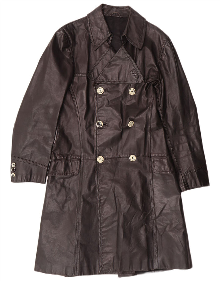 Vintage muški kožni kaput IT 46 Mali crni kožni klasični