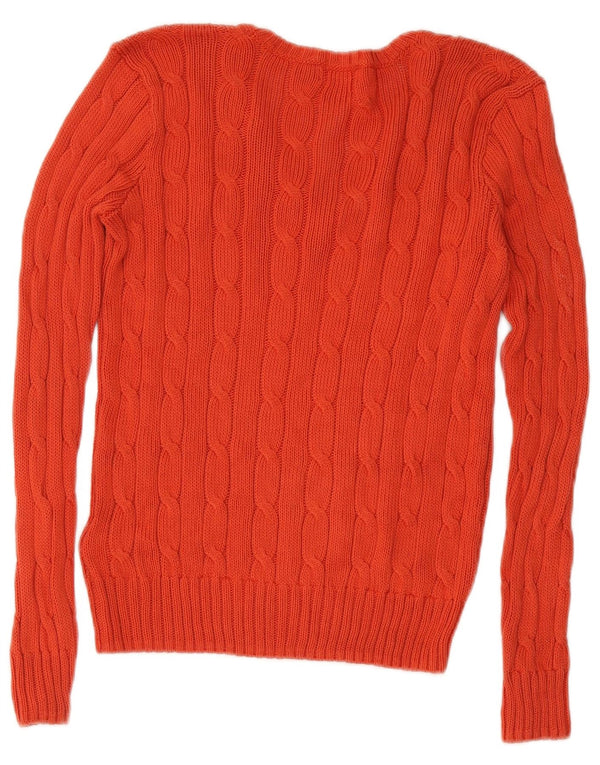 Polo Ralph Lauren ženski džemper s V-izrezom UK 8 Mali crveni pamuk