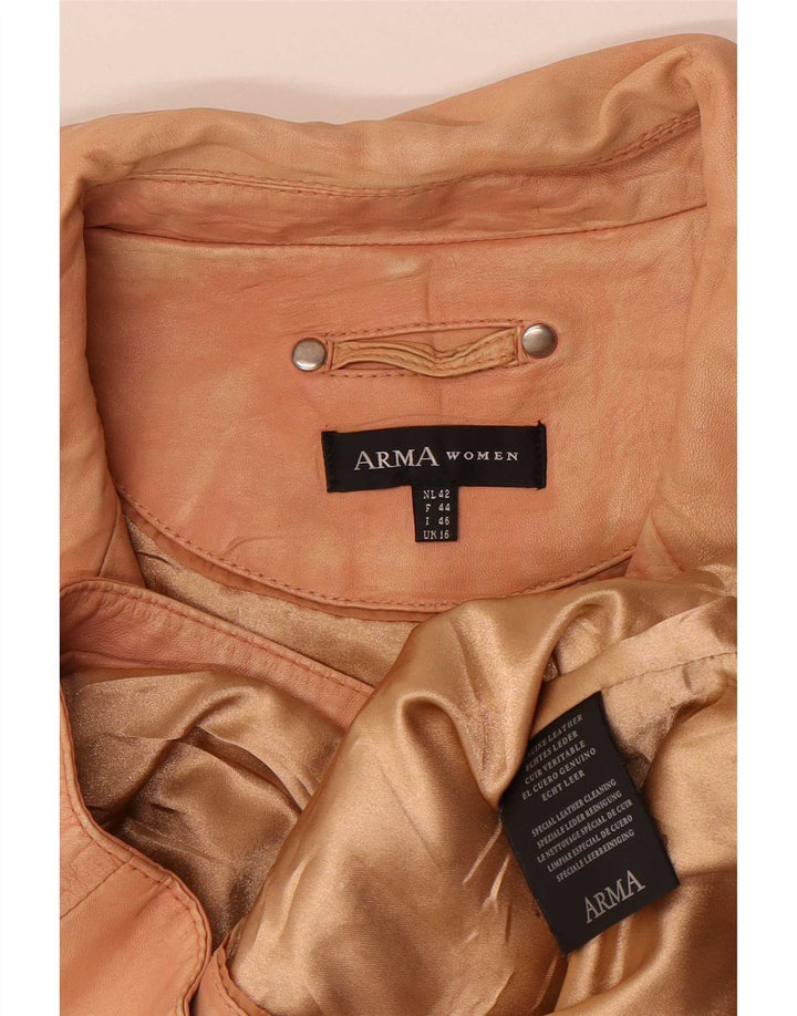 Arma ženska kožna biciklistička jakna UK 16 Large Beige