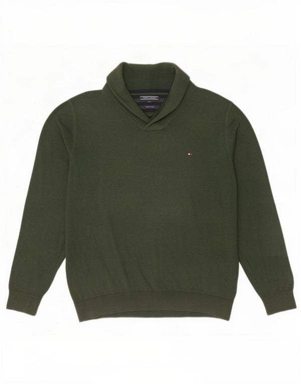 Tommy Hilfiger muški džemper sa šal ovratnikom 2XL zeleni pamuk