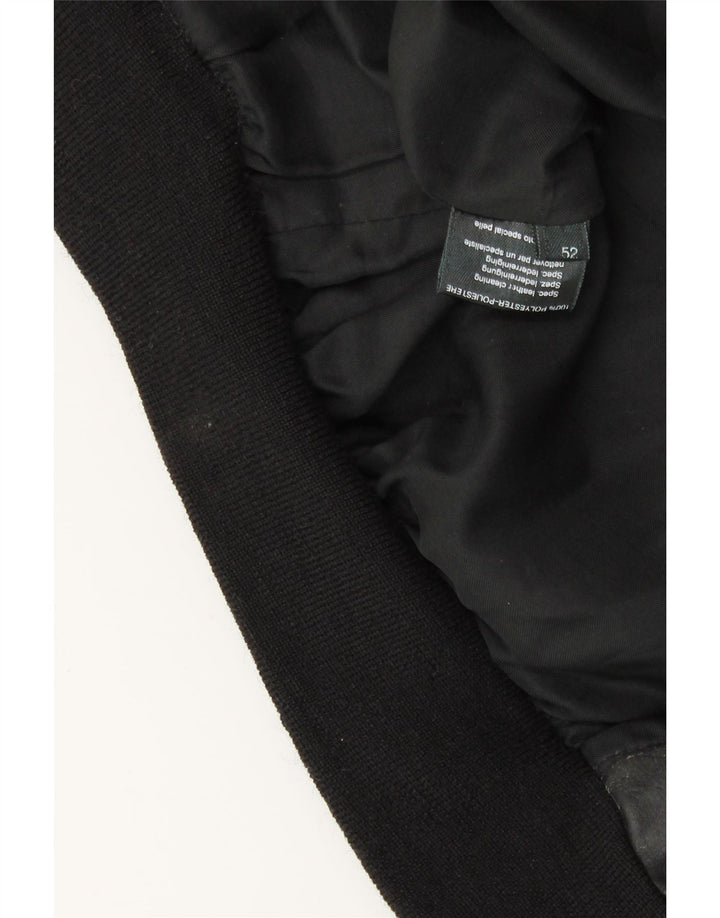 VINTAGE muška vojna kožna jakna IT 52 XL crna koža