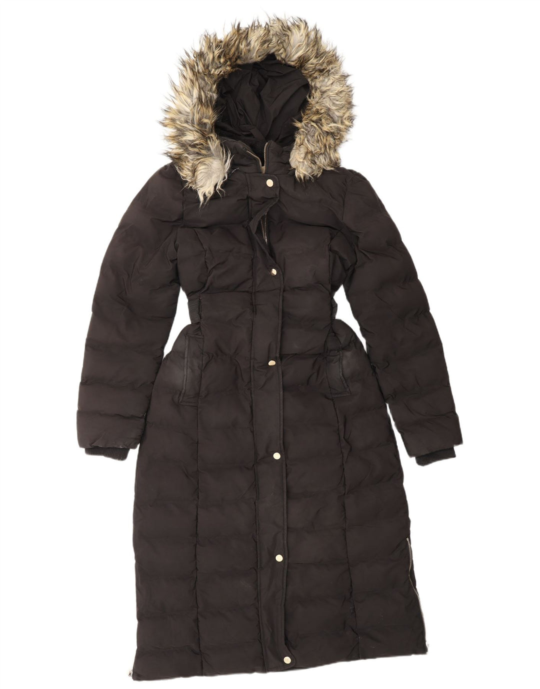 OASIS ženski podstavljeni kaput s kapuljačom UK 12 srednji crni poliester