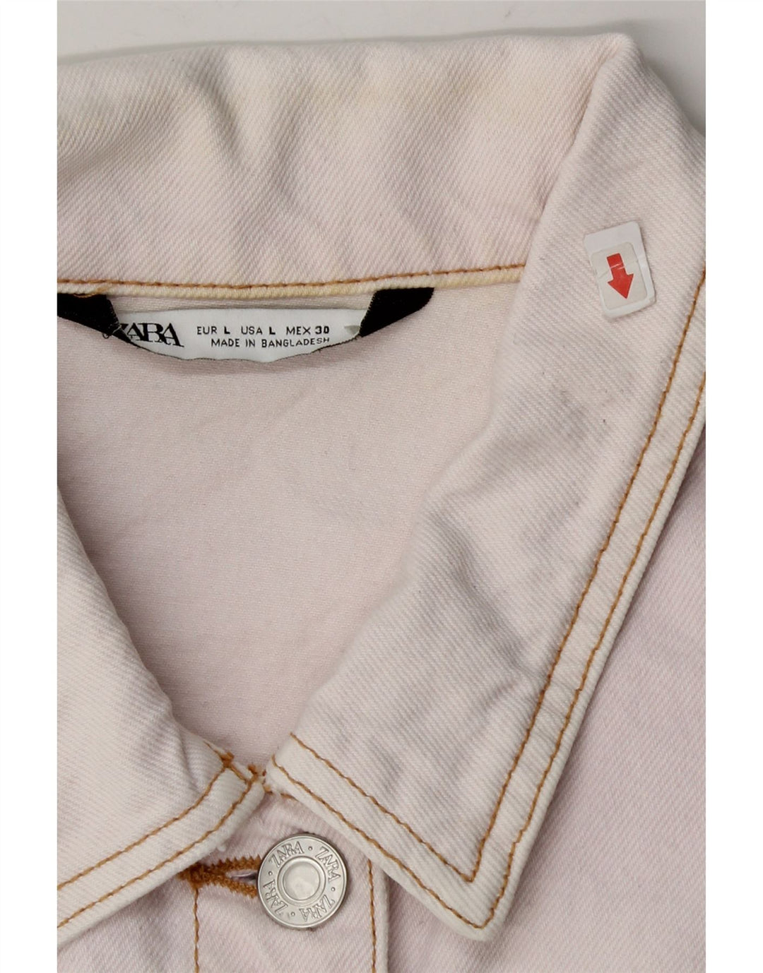 Zara ženska crop traper jakna UK 16 Large Pink Cotton