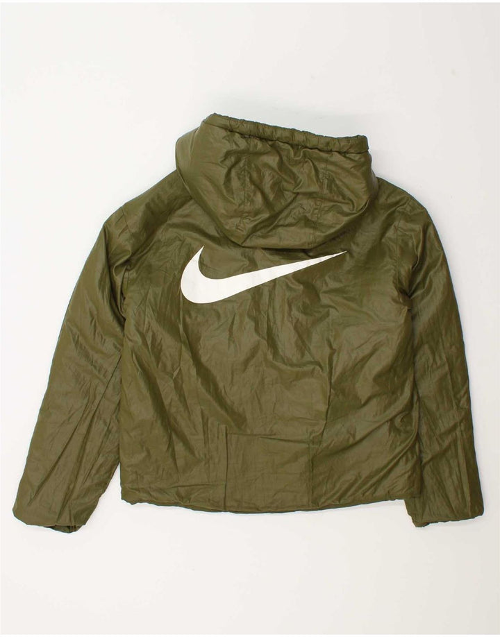 Ženska podstavljena jakna Nike UK 12 srednje zelene boje od poliestera