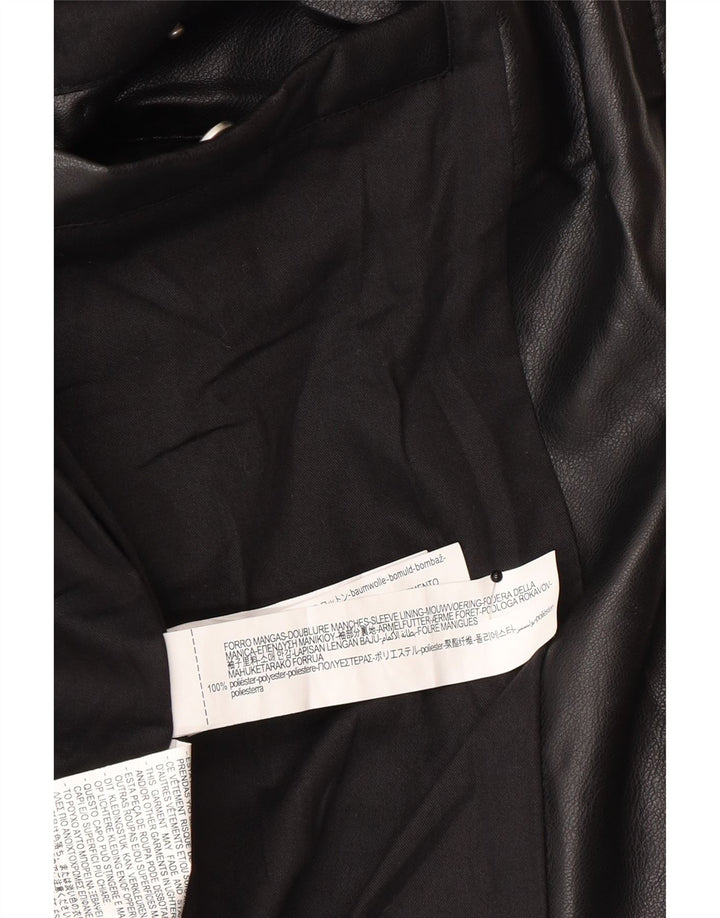 Zara muška jakna od umjetne kože UK 42 XL crni poliester