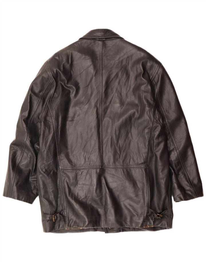 VINTAGE muška kožna jakna IT 54 2XL crna koža