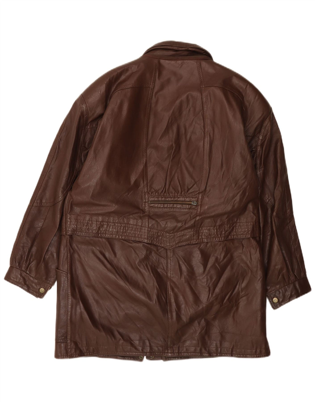 VINTAGE ženski kožni kaput UK 14 Veliki smeđi