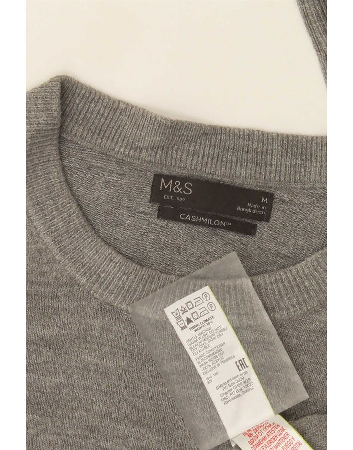 Marks & Spencer muški džemper s okruglim izrezom srednje sivi akril